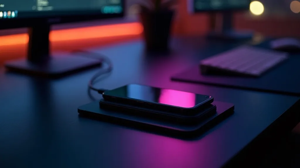 bureau de nuit, telephone en charge sous neon a Caen