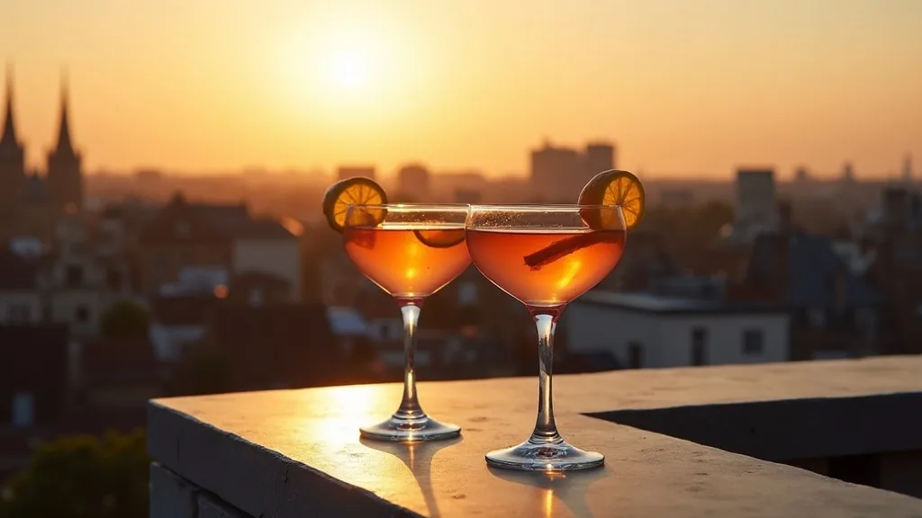 Toit-terrasse cocktail a l heure doree a Caen